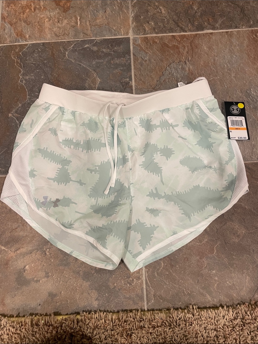 Under Armour Women Mint Camo Athletic Shorts